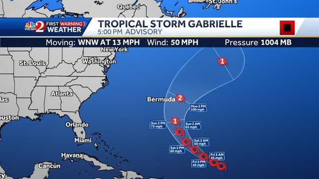 Tracking Tropical Storm Gabrielle: Maps, path, spaghetti models