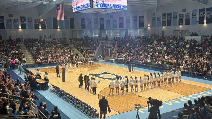 Dorman volleyball plays school-hours match, entire student body attends
