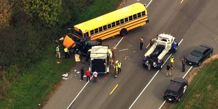 Driver dies in head-on collision with Andover school bus