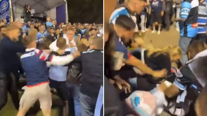 Police investigating vicious brawl between fans in crowd of Cronulla’s NRL finals win over Sydney