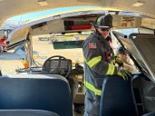 VIDEO: Ozark firefighters cut into school busses for training