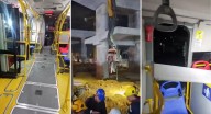 Accidente en obras del Metro de Bogotá: maquina impactó bus de TransMilenio, el incidente dejó 4 heridos