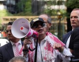 Gustavo Petro protesta en Nueva York contra Netanyahu y la guerra en Gaza