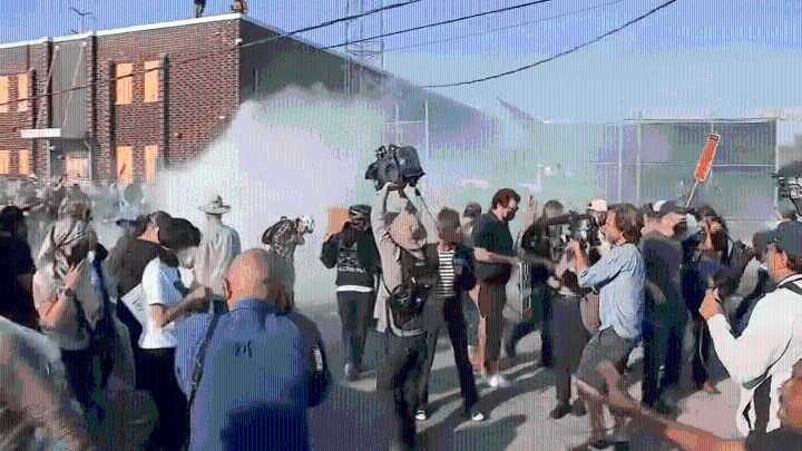 VIDEO: Tear gas deployed during protests at Broadview ICE facility