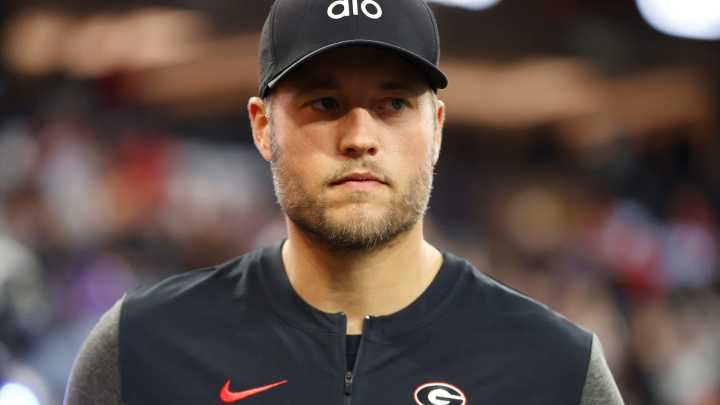 Matthew Stafford chops it up with Georgia football QB Kirby Smart