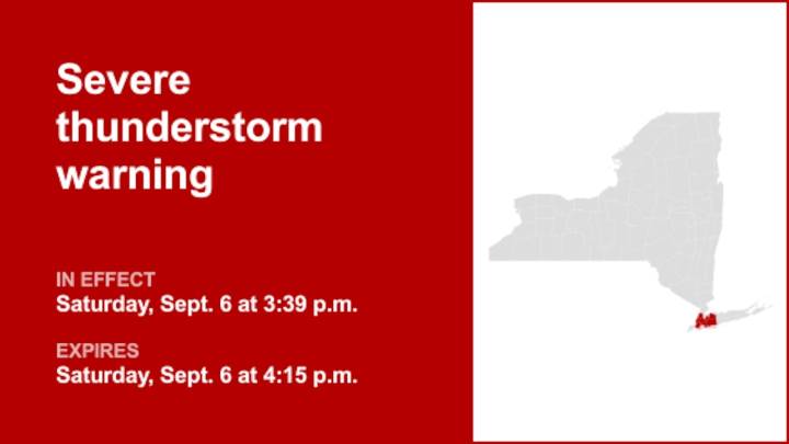 NYC weather: Thunderstorms with damaging winds in New York City Saturday
