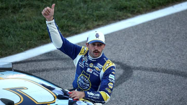 Chase Elliott wins overtime sprint to advance in NASCAR playoffs