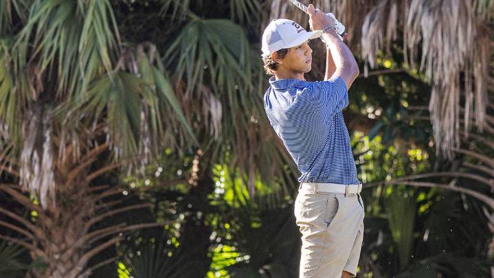 High school golf tournament photos including Charlie Woods in Naples