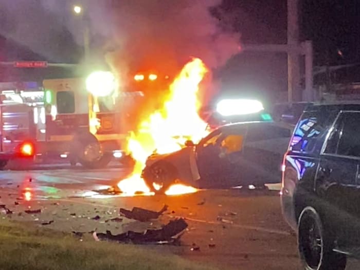 Family rescued after fiery crash traps them inside car in north Harris County