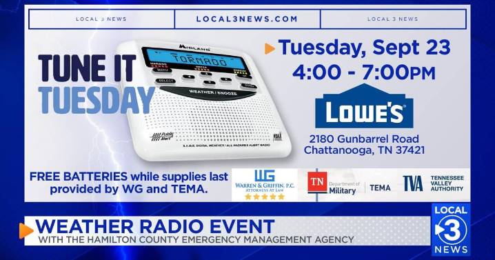 Free weather radios and programming Tuesday
