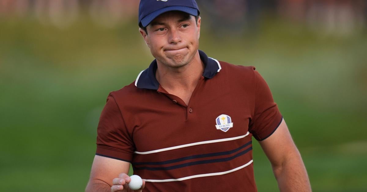 Neck injury sidelines Europe's Viktor Hovland at the Ryder Cup
