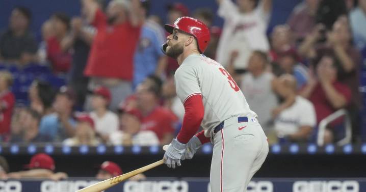 Harper homers and NL East-leading Phillies beat Marlins 4