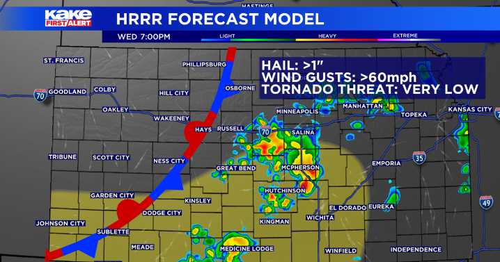 A few severe storms possible on Wednesday