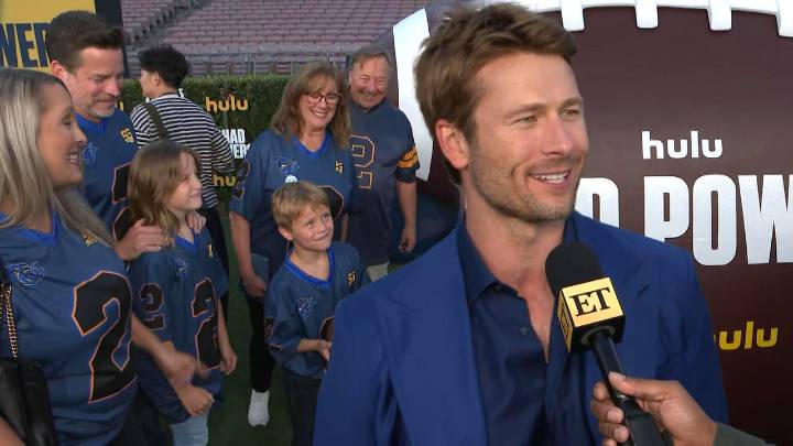 Glenn Powell's Entire Family Crashes His 'Chad Powers' Interview! (Exclusive)