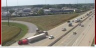 Overturned semi causing delays on I