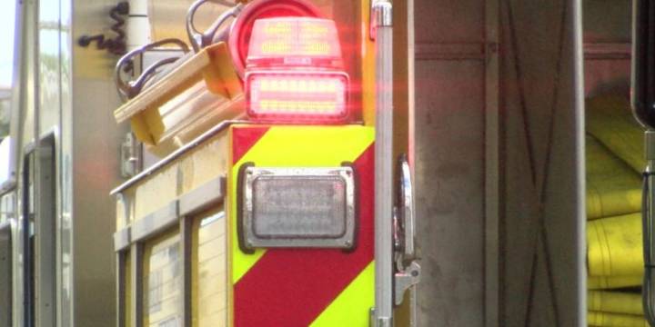 Brush fire climbing side of mountain in Waianae