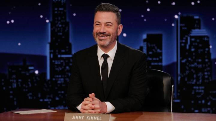 Jimmy Kimmel speaks as he returns to his late night show