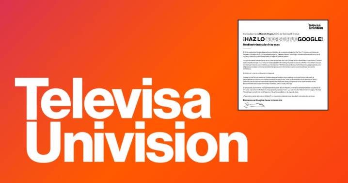 “Impuesto hispano”: TelevisaUnivision acusa a Google de trasladar su canal a un paquete adicional