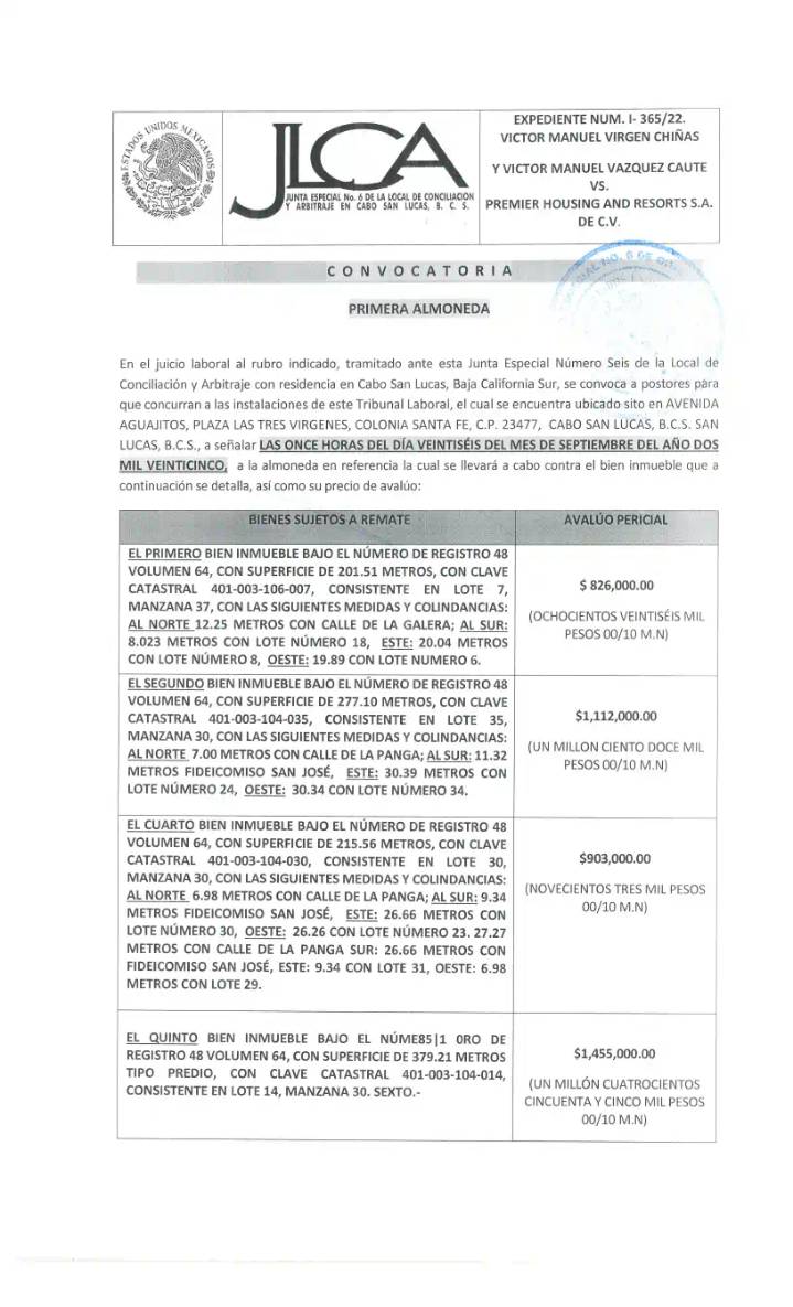 Convocatoria JLCA I