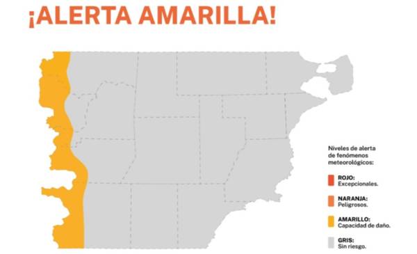 Alerta amarilla por nevadas en Chubut para este domingo