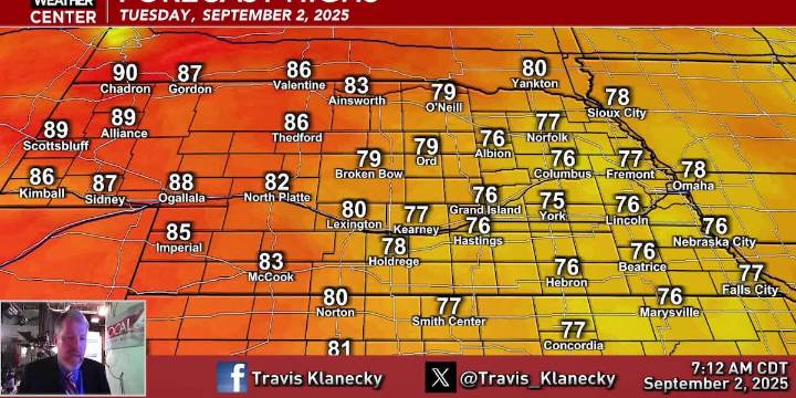 Temperatures up and down as we go through the rest of the week