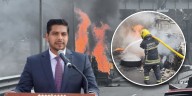 Alcalde Adolfo Cerqueda reconoce a bomberos de Neza por rápida reacción tras explosión en Puente de la Concordia