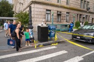 Four people injured after traffic pole collapses outside NYC’s Central Park
