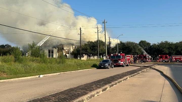 Two firefighters injured battling church fire in southeast Houston