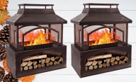 The Bestier outdoor fireplace is on sale at Target with free shipping