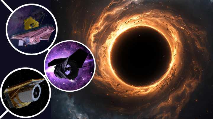 How the James Webb, Euclid and Roman space telescopes could team up to hunt supermassive black holes from the dawn of time