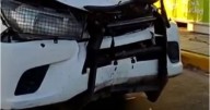 Una persecución por un robo terminó con un terrible choque entre patrulleros