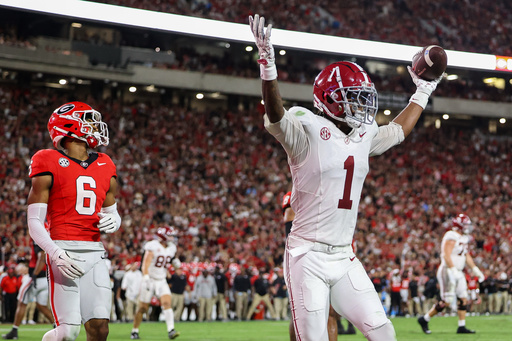 Simpson accounts for 3 TDs as No. 17 Alabama never trails and beats No. 5 Georgia 24