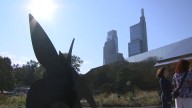 Officials cut ribbon at Calder Garden on the Ben Franklin Parkway