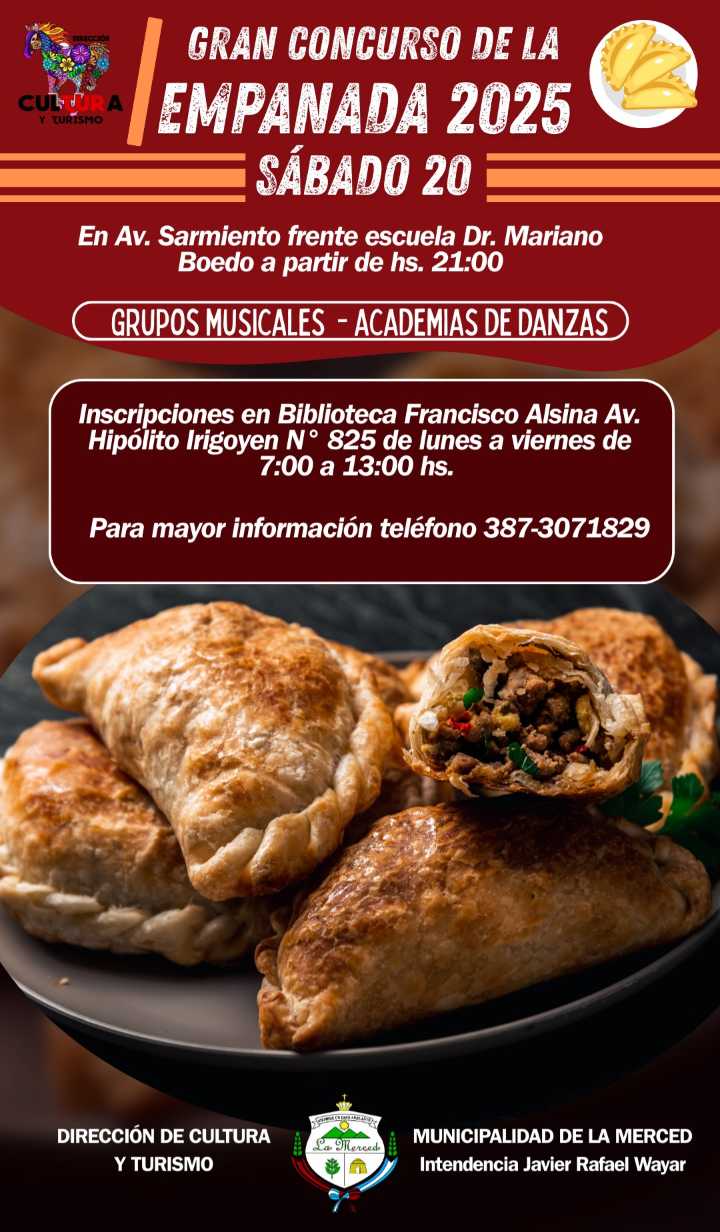 La Merced: Celebra el gran concurso de la empanada salteña
