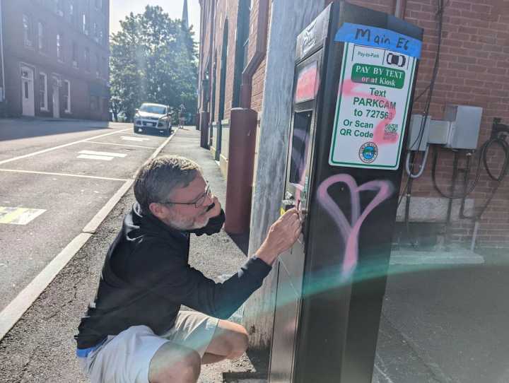 Vandals damage a Maine town’s new parking kiosks