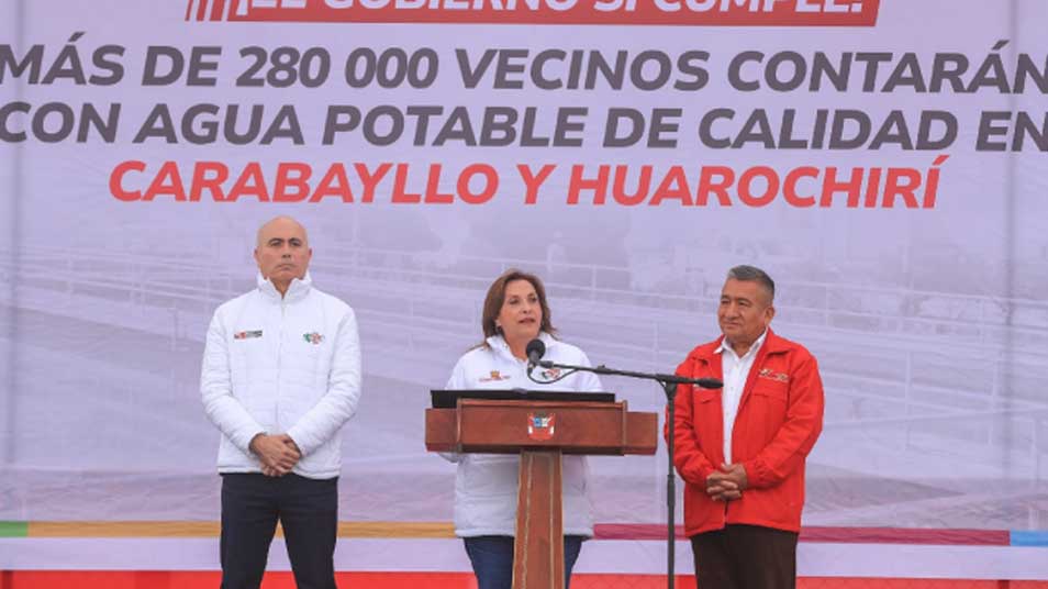 Presidenta Boluarte inicia proyecto integral de agua potable y alcantarillado en Carabayllo