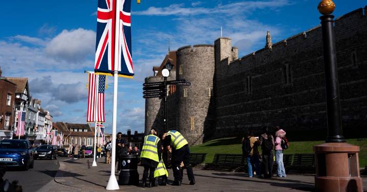 Windsor Castle decked in American flags as police do security sweep for Trump visit