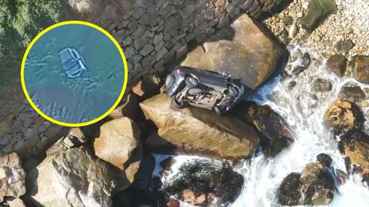 Auto se desbarranca en Concón: Madre e hijo se salvaron la vida