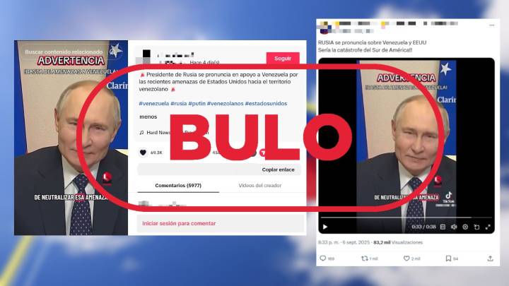 Putin no amenaza a Estados Unidos con apoyar a Venezuela en este vídeo, es un bulo