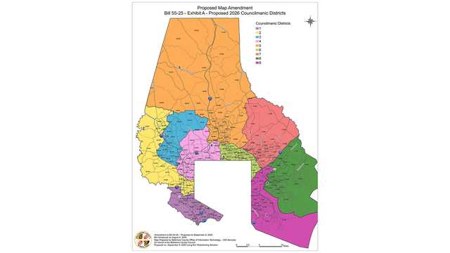 Councilmembers still split on Baltimore County redistricting map