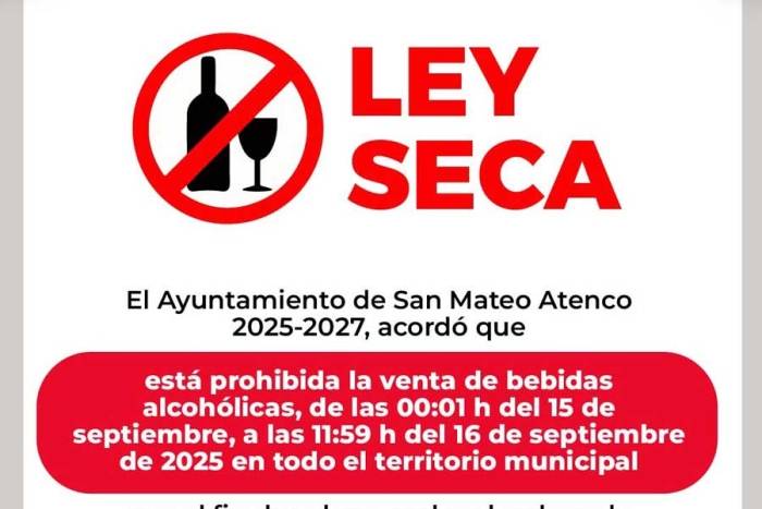 Sin alcohol en fiestas patrias: cuatro municipios del Edoméx aplican ley seca