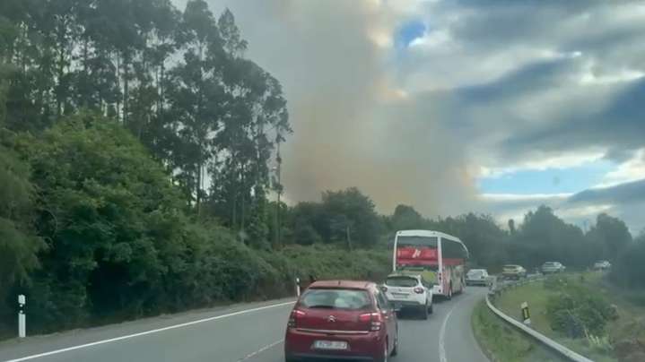 Un incendio forestal en Barreiros obriga a cortar a A