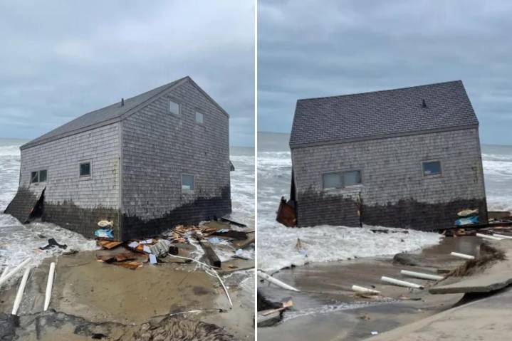 North Carolina beachfront house collapses into surf in Outer Banks