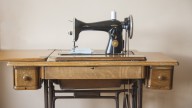 Upgrade An Old Sewing Table Into A Gorgeous Patio Bar With This Clever DIY
