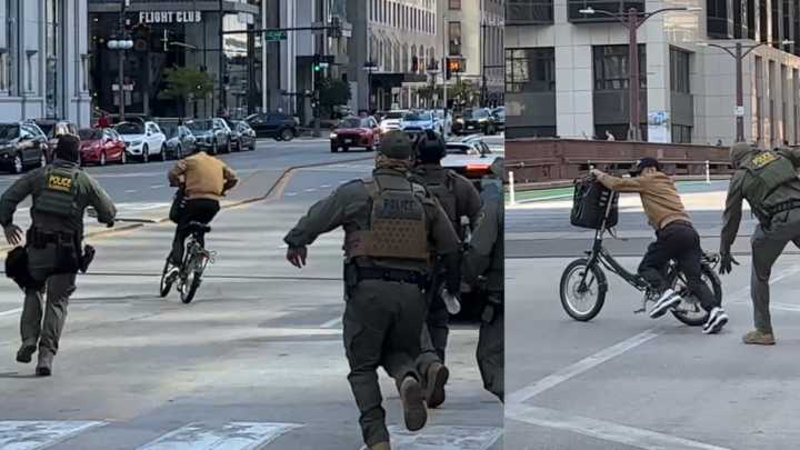 Video | Hombre provocó a agentes de ICE y logró escapar de persecución en medio de redada de ICE en el centro de Chicago