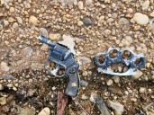 ‘That gun definitely killed someone’: Instagram explodes after pistol is found at evaporated NYC reservoir