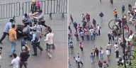 Ambulantes y empleados del gobierno de CDMX se enfrentaron a golpes en el Zócalo horas antes del Grito de Independencia