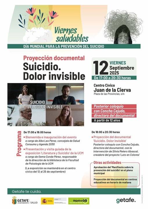Getafe une literatura y cine en el Día Internacional de la Prevención del Suicidio