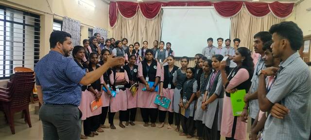 Team-building activity for BA students held at MPM GFGC Karkala