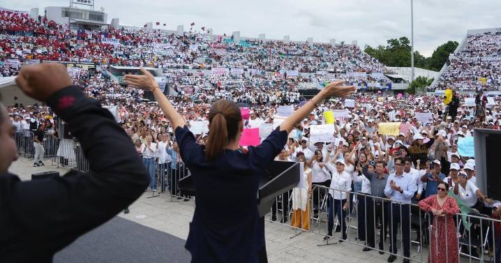 Sheinbaum reúne en un día a 72 mil personas en Chiapas, Tabasco y Campeche